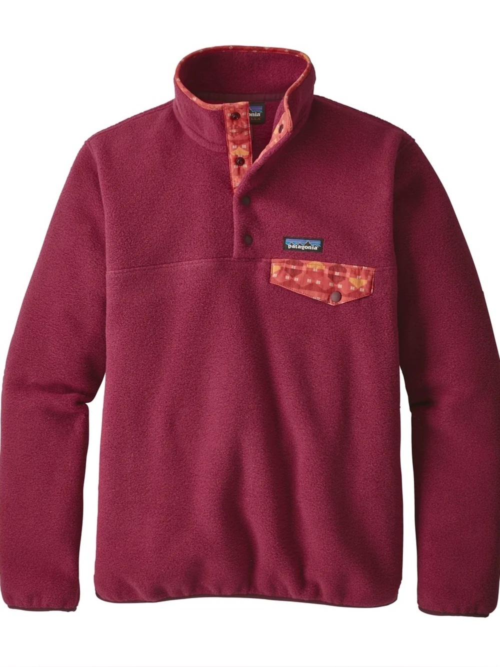Patagonia Women’s Synchilla Lightweight Snap-T Pullover Arrow Red Aztec Small